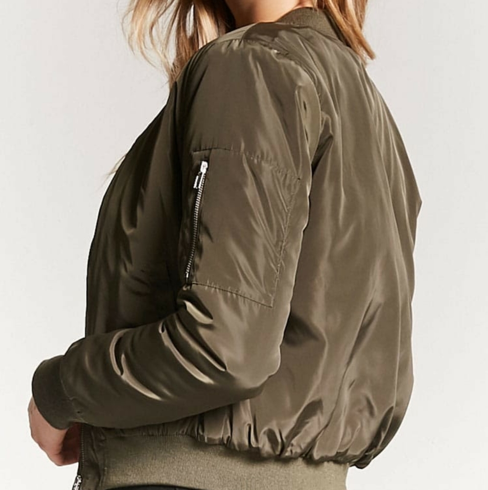 Olive Green Bomber Jacket - Picture 2 of 7